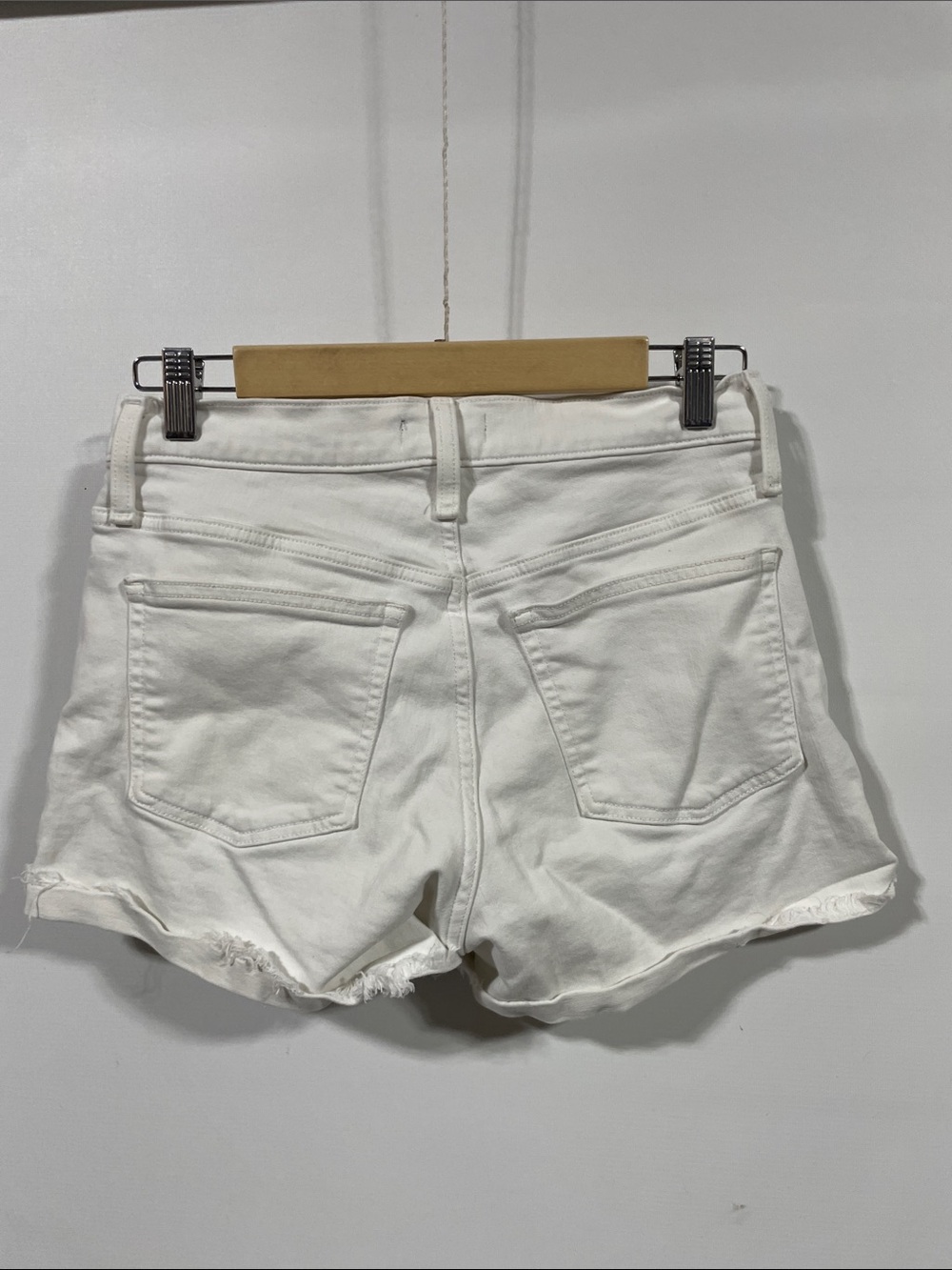 J. Crew White Frayed Hem Denim Shorts - Picture 3 of 3